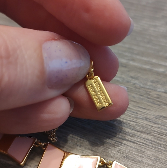 Kate Spade Blush Enamel Bow Necklace EUC - Picture 5 of 7